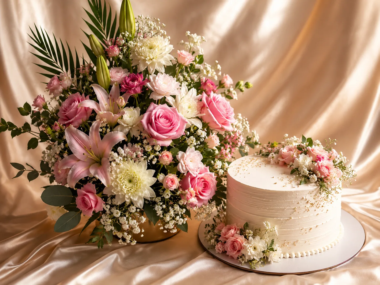 Flowers with Cake