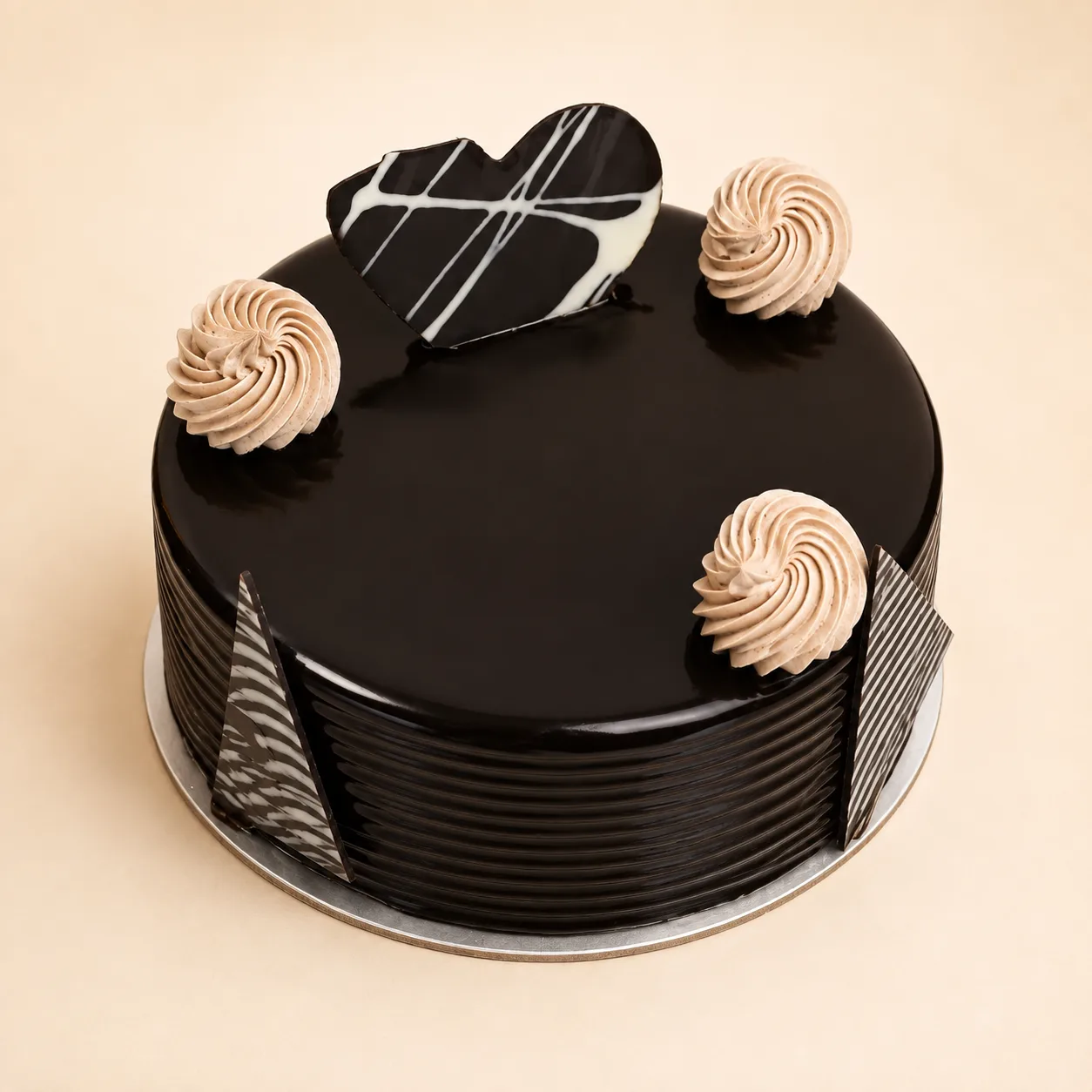 Midnight Chocolate Heart Cake